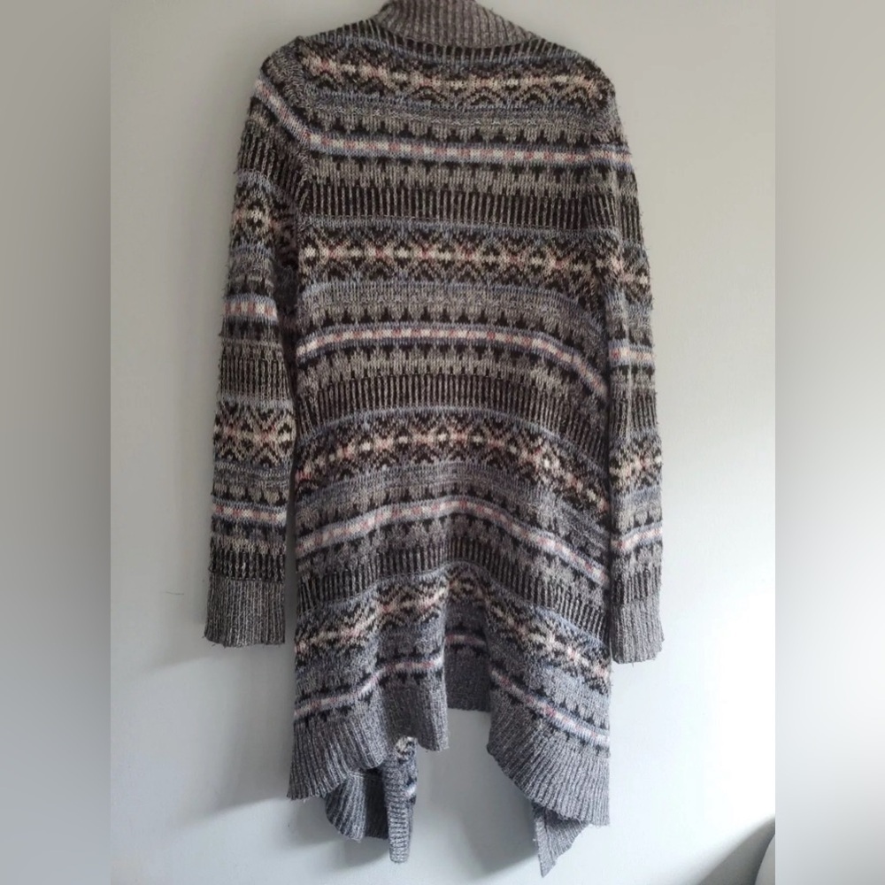 👚 Bethany Mota Acrylic Multicolored Black, Gray, Pink Long Cardigan size Medium - Picture 4 of 11